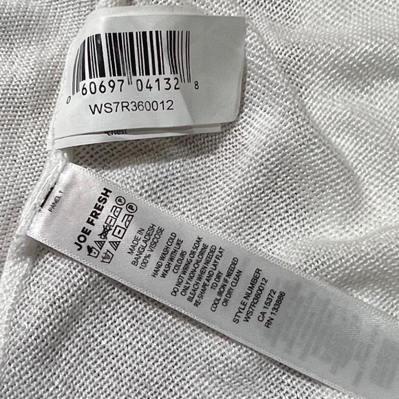 Joe Fresh White Open Knit Top / Sweater / Wrap - Size M - Picture 2 of 4